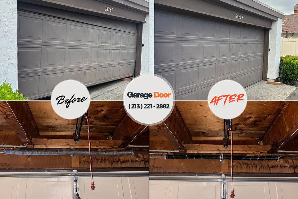 Before and after: garage door repair Lake Orion, MI
